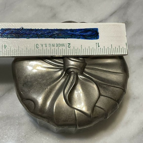 Vtg 50 Godinger Silver Glass Vanity Powder Puff - Picture 9 of 11